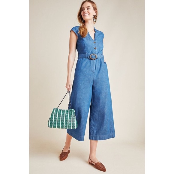 anthropologie denim jumpsuit